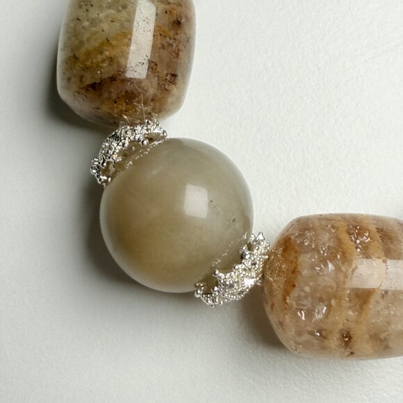 Phantom Quartz Barrel Bead Bracelet with Smoky Quartz - Picture 7 of 10